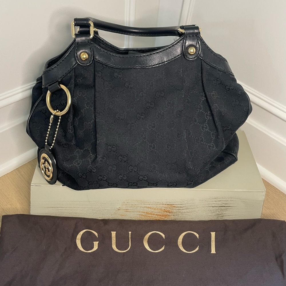 Gucci Sukey GG black canvas bag
